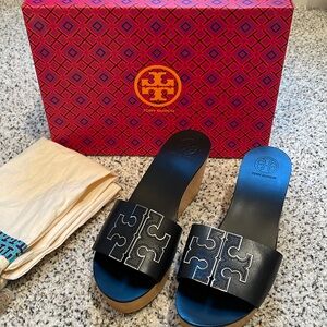 Tory Burch Black Wedges